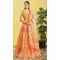 Orange Color Organza Thread Embroidery Work Designer Function Wear Lehenga Choli - 7383175947
