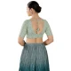 Georgette With Mirror And Sequins Work Readymade Plus Size Blouse In Sea Green - 7679177622