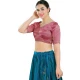 Brocade With Woven Work Readymade Plus Size Blouse In Pink - 7679177623