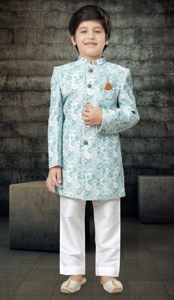 Multi Color Jacquard Digital Print Work Function Wear Readymade Kid's Kurta Pajama - 7700177757