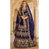Designer Velvet Dori Zarkan Work Wedding Wear Lehenga Choli In Marvelous Royal Blue - 7710177798