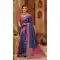 Traditional Banarasi Silk With Diamond And Mirror Work Wedding Wear Saree In Purple - 7711177801