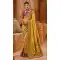 Yellow Traditional Banarasi Silk With Diamond And Mirror Work Wedding Wear Saree - 7711177804