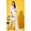 Casual Party Wear Faux Georgette Embroidered Salwar Suit In Off White - 7743177960