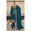 Teal Party Wear In Pure Vichitra With Embroidery Work Pakistani Palazzo Salwar Kameez - 7839178583