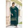 Georgette With Embroidery Work Festive Wear Pakistani Palazzo Salwar Kameez In Teal - 7837178575