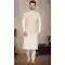 Printed Work Cream Color Cotton Function Wear Designer Men's Kurta Pajama With Jacket - 7674177568