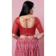 Red Color Brocade Jacquard Work Festival Wear Designer Readymade Blouse - 7730177876