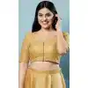 Festival Wear Gold Color Designer Readymade Blouse In Net With Embroidery Work - 7731177878