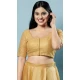 Festival Wear Gold Color Designer Readymade Blouse In Net With Embroidery Work - 7731177878