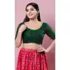 Festival Wear Green Color Designer Readymade Blouse In Net With Embroidery Work - 7731177879