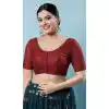 Festival Wear Maroon Color Designer Readymade Blouse In Net With Embroidery Work - 7731177880