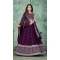 Georgette With Embroidered And Thread Work Heavy Function Wear Lehenga Choli In Purple - 7736177904