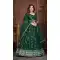 Georgette With Embroidered And Thread Work Heavy Function Wear Lehenga Choli In Dark Green - 7736177905