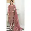 Party Wear Net Embroidered Traditional Pakistani Salwar Kameez In Mauve - 7798178249