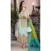 Magnificent Sky Color Faux Georgette With Embroidery Work Pakistani Wedding Wear Salwar Kameez - 7810178388