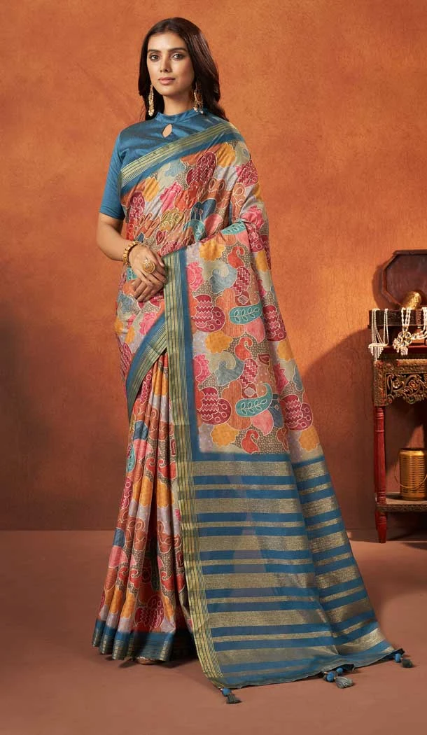 Unique Blue Color Silk Weaving Work Traditional Designer Wear Saree - 7813178401