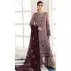 Mauve Color Faux Georgette Embroidery Work Pakistani Style Palazzo Salwar Kameez - 7822178480