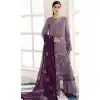 Purple Color Faux Georgette Embroidery Work Pakistani Style Palazzo Salwar Kameez - 7822178482