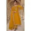 Dola Silk Yellow Embordered Function Wear Pakistani Palazzo Salwar Kameez - 7823178487