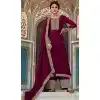 Dola Silk Purple Embordered Function Wear Pakistani Palazzo Salwar Kameez - 7823178489