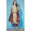 Beige Color Cotton Silk With Woven Work Designer Festival Wear Heavy Salwar Suit - 7847178620