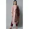 Pink Color Cotton Silk With Woven Work Designer Festival Wear Heavy Salwar Suit - 7847178624