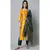 Yellow Color Cotton Silk With Woven Work Designer Festival Wear Heavy Salwar Suit - 7847178627