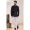 Wedding Wear In Terry Rayon With Zari Work Designer Men's Sherwani In Black - 7855178671