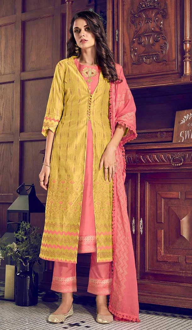 Yellow Party Wear Pure Art Silk Embroidered Plus Size Ready To Ship Salwar Kameez - 0015012 Yellow Party Wear Pure Art Silk Embroidered Plus Size Ready To Ship Salwar Kameez - 0015012