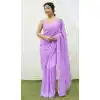 Fancy Georgette With Embroidery Sequence Work Party Wear Saree In Lavender - 7879178844