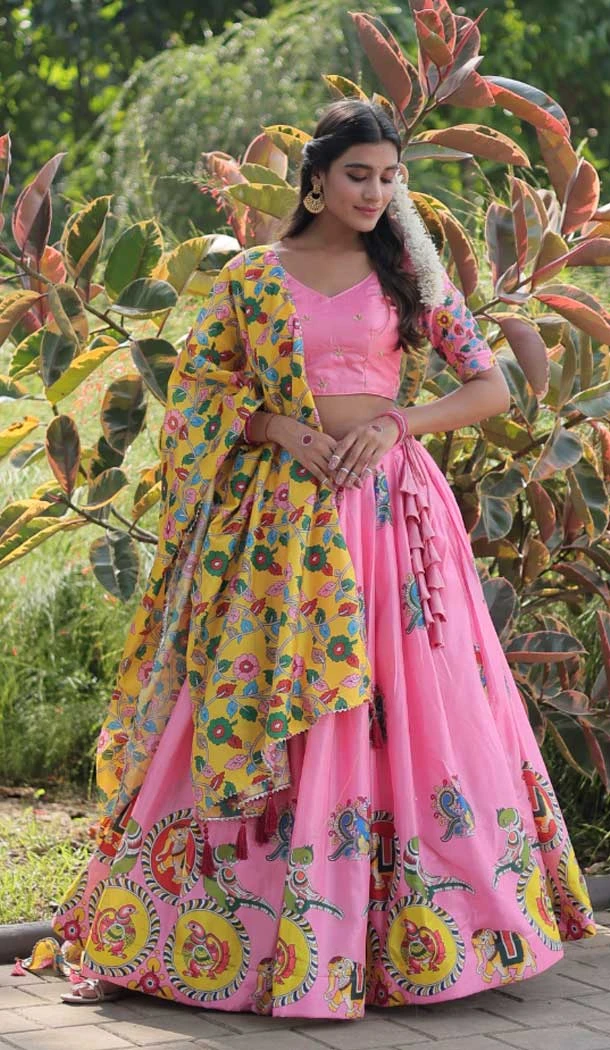 Pink Dola Silk Printed Designer Party Wear Lehenga Choli - 7920179045