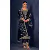 Wedding Wear Blue Color Velvet With Embroidery Work Palazzo Salwar Kameez - 7946179234