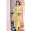 Faux Georgette With Embroidery Work Festival Wear Traditional Salwar Kameez In Lemon Color - 7948179246