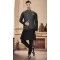 Black Wedding Wear Art Silk Resham And Zari Work Designer Men's Kurta Pajama With Jacket - 7950179262