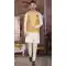 Cream Wedding Wear Art Silk Resham And Zari Work Designer Men's Kurta Pajama With Jacket - 7950179263