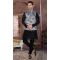 Wedding Wear Black Art Silk Resham And Zari Work Designer Men's Kurta Pajama With Jacket - 7950179266
