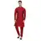 Ethnic Maroon Wedding Wear Art Silk Resham And Zari Work Designer Men's Kurta Pajama With Jacket - 7950179279