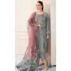 Designer Grey Embroidery Work Faux Georgette  Party Wear Salwar Kameez  - 7934179108