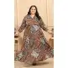 Multi Print Work Festival Wear Designer Readymade Rayon Gown - 7984179535