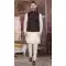 Cream Art Silk Woven Work Readymade Men's Wear Kurta Pajama With Jacket - 8004179692