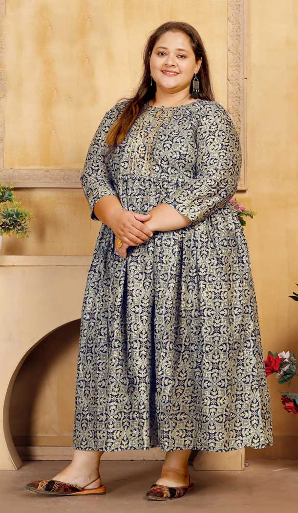 Multi Color Festival Wear Rayon With Printed Work Designer Readymade Gown - 8006179710