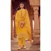 Hand Work Dola Jacquard Yellow Color Party Wear Heavy Salwar Kameez - 8012179757