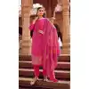 Hand Work Dola Jacquard Dark Pink Color Party Wear Heavy Salwar Kameez - 8012179760
