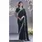 Black Pure Satin With Embroidery Work Traditional Designer Wear Saree - 8025179811