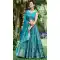 Banarasi Silk Handwork Wedding Wear Heavy Lehenga Choli In Sky Blue - 8026179813