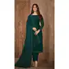 Gleaming Green Silk Georgette With Diamond Work Party Wear Salwar Kameez - 8037179893