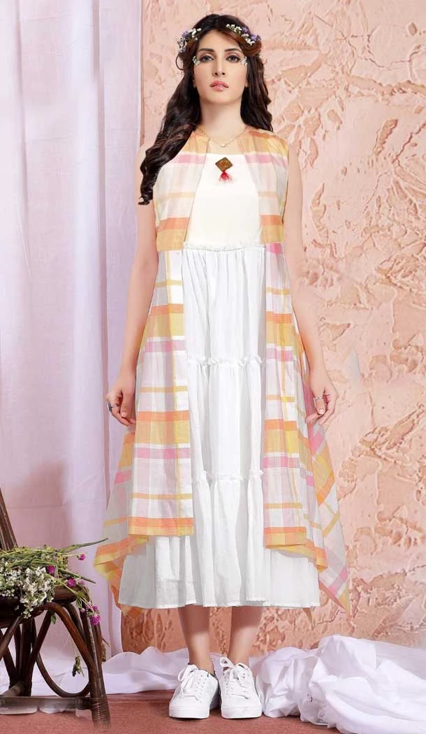 White Color Western Cotton With Digital Print Work Casual Wear Readymade Kurti - 8045179930