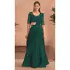 Green Silk Georgette With Embroidery Work Designer Party Wear Saree - 8052180003