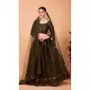 Designer Tabby Silk Mehendi Color Sequence Embroidery Work Party Wear Lehenga Choli  - 8075180172
